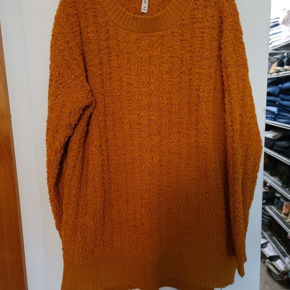 Zenana Premium Bubble Popcorn Sweater Pumpkin
